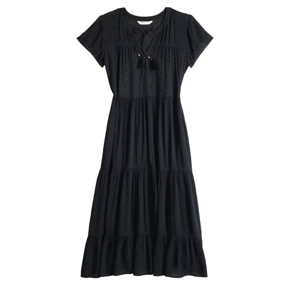 Sonoma Black Tiered Boho Maxi Dress 2X - Picture 2 of 15